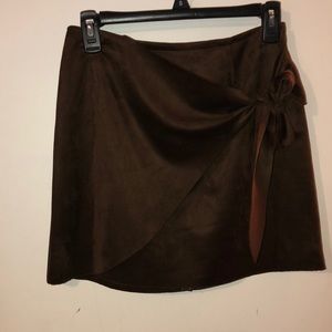 Brown suede skirt